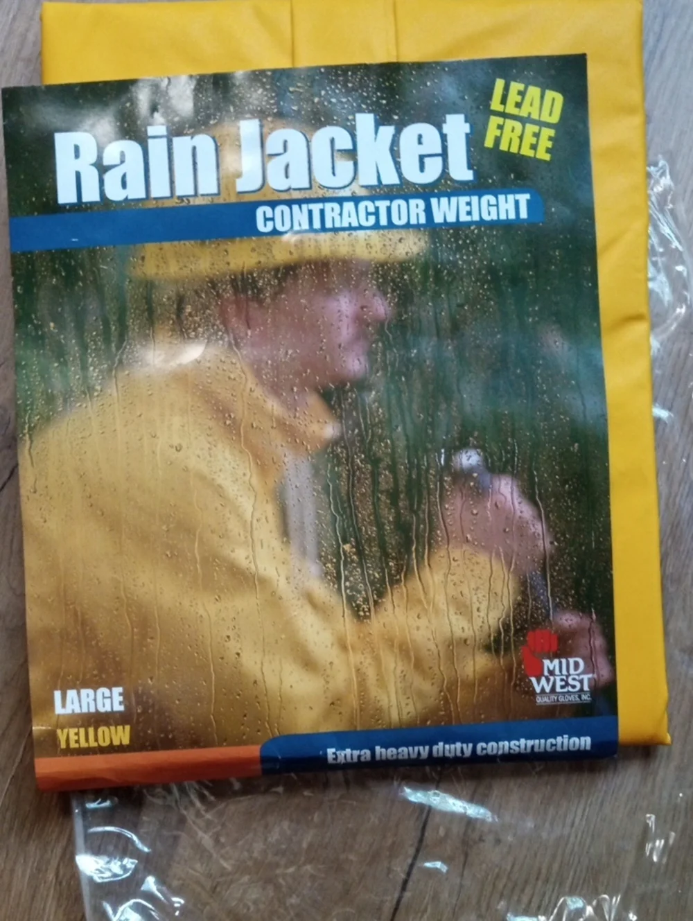 MidWest Contractor Weight Industrial Rain Suit Jacket With Hood Large